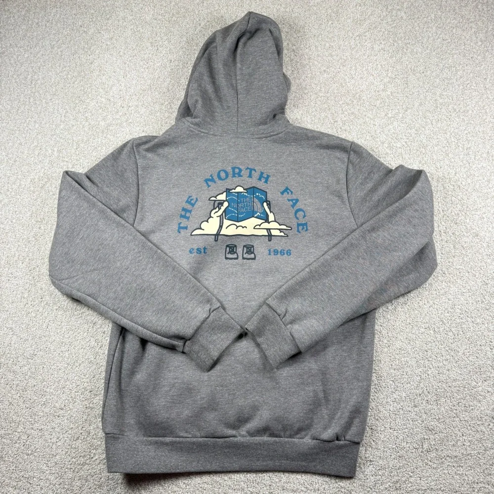 The North Face Hoodie Men Medium Grey M EVO TRAVEL-CLD HD Graphic Pullover